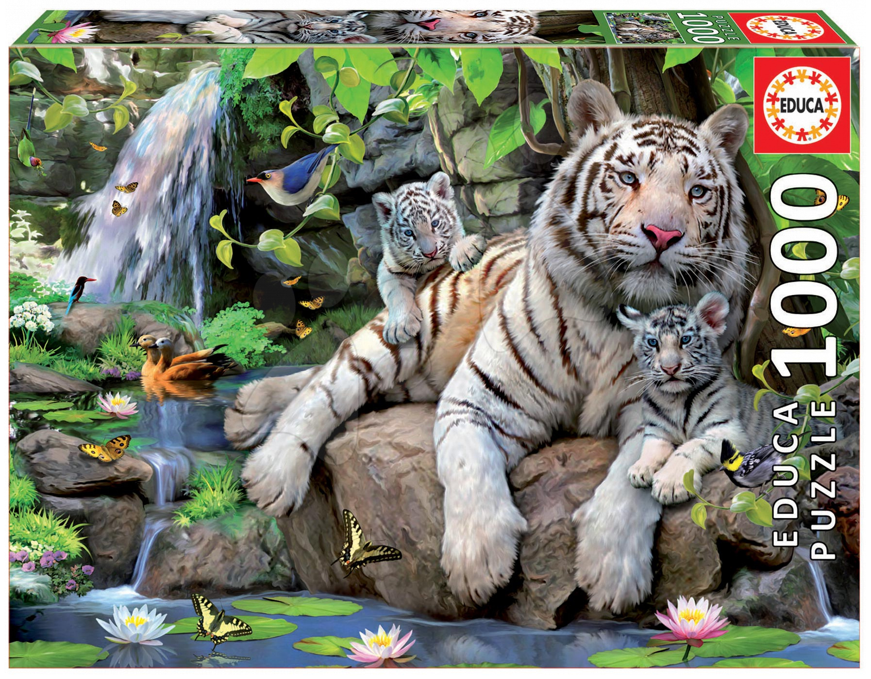 Educa Puzzle Tiger s tigríčatami 1000 dielikov 14808 farebné