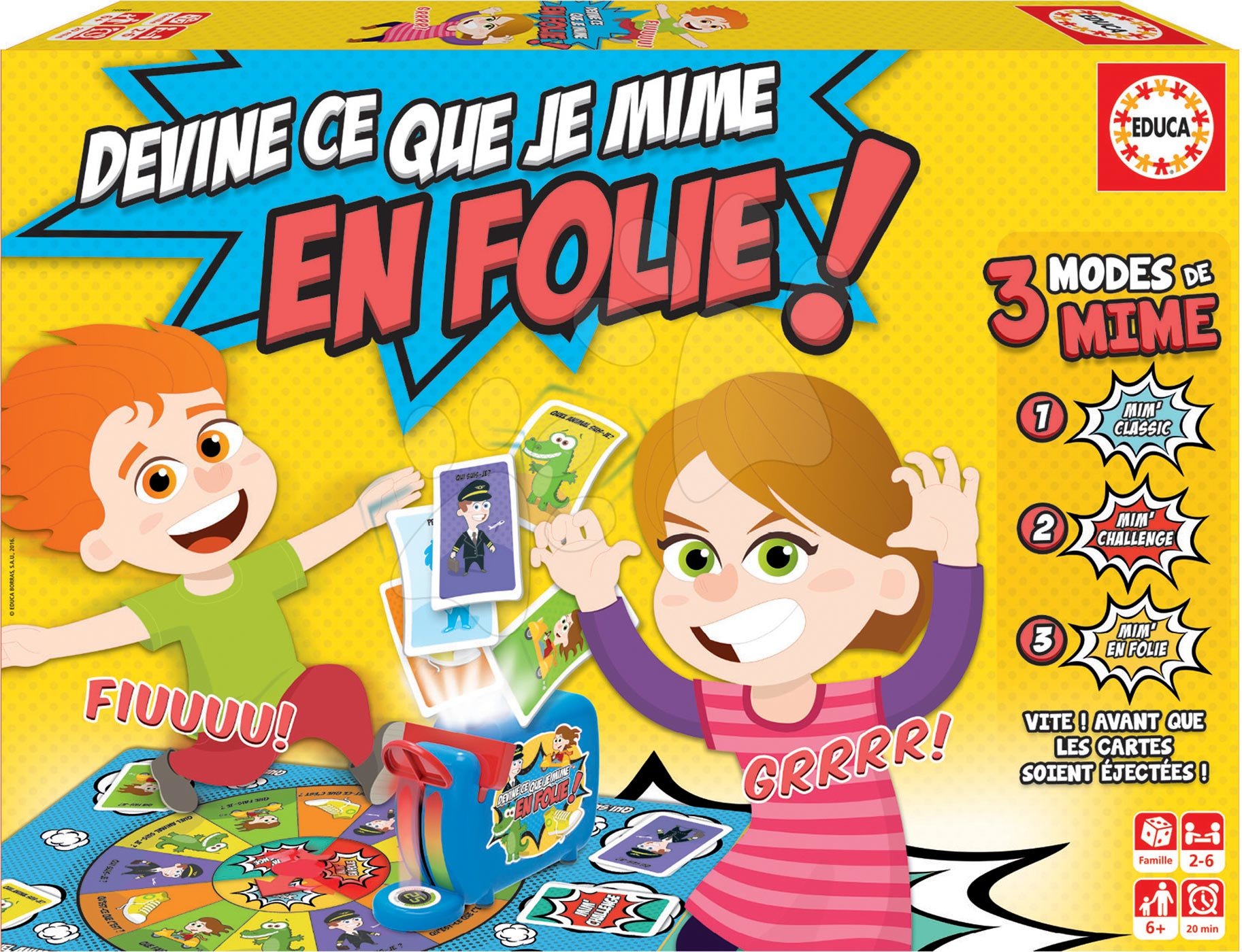 Spoločenská hra Devine Ce Que Je Mime En Folie! Educa francúzsky pre 2-6 hráčov od 6 rokov