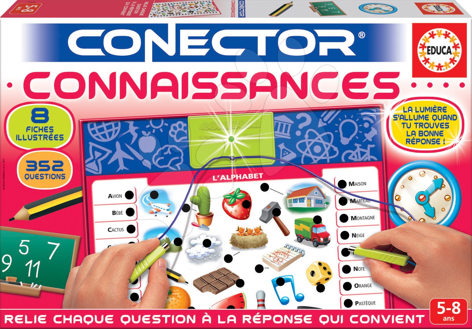 Společenská hra Conector Connaissances Educa francouzsky 352 otázek od 5 let