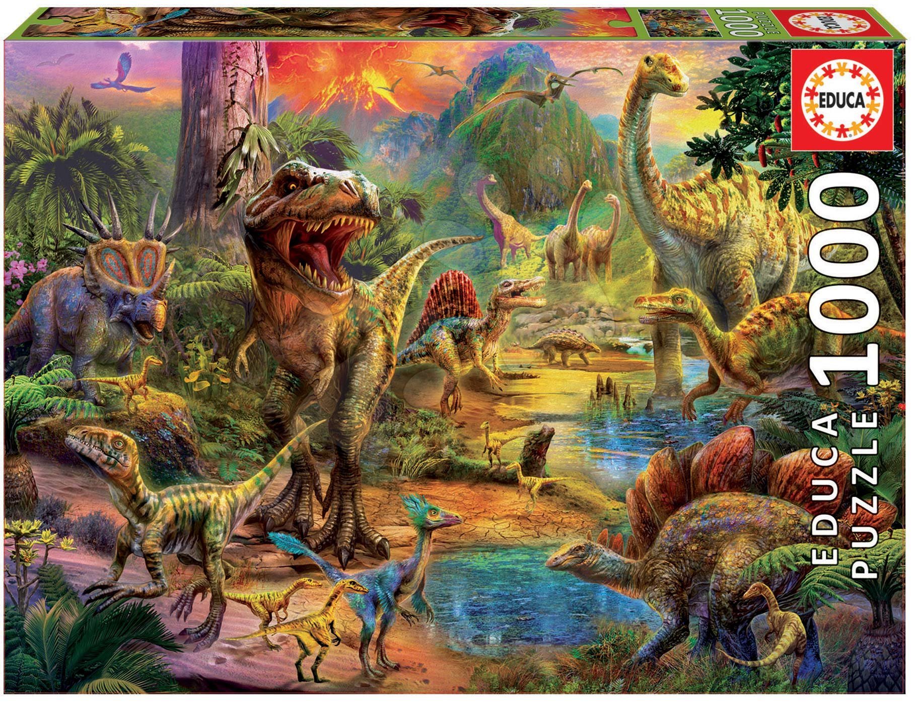 Educa puzzle Land of Dinosaurs 1000 dílků a fix lepidlo