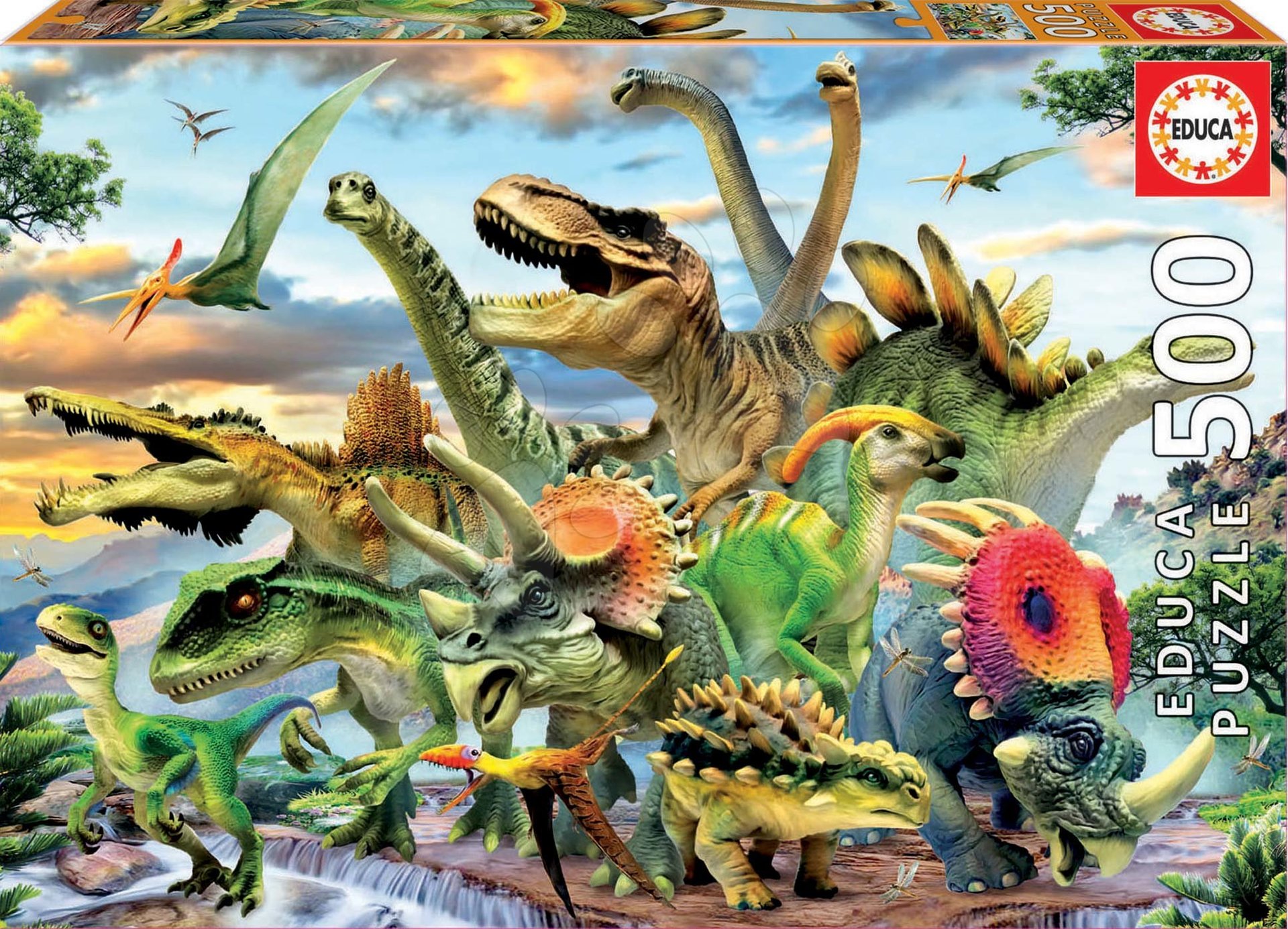 Educa puzzle Dinosaurus 500-dielne a fix lepidlo 17961
