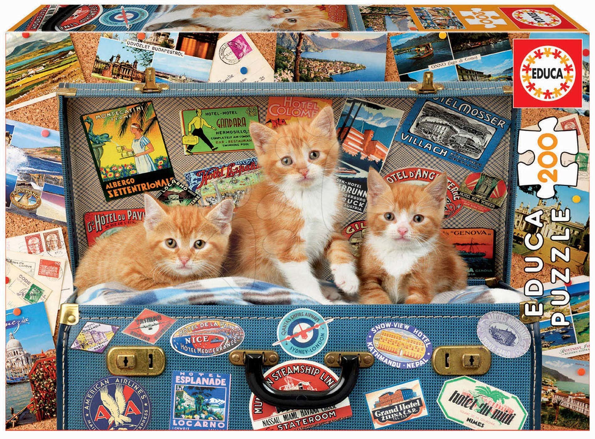 Puzzle Travelling kittens Educa 200 dielov od 6 rokov