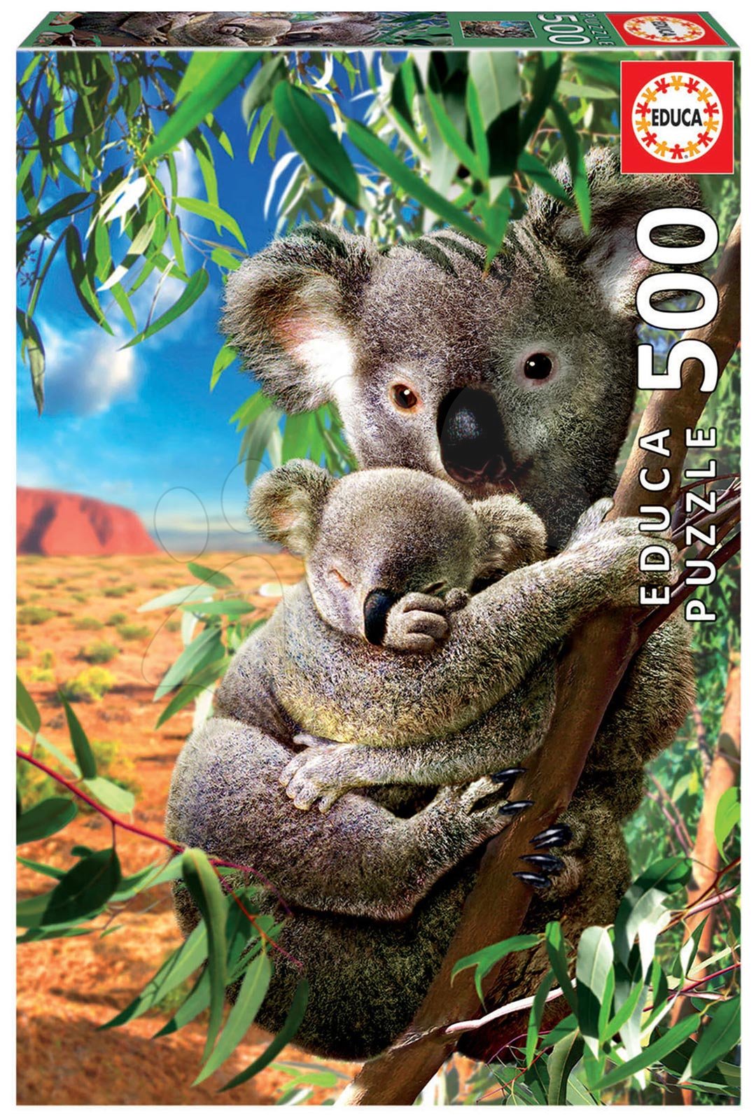 Puzzle Koala and Cub Educa 500 dielov a Fix lepidlo v balení od 11 rokov