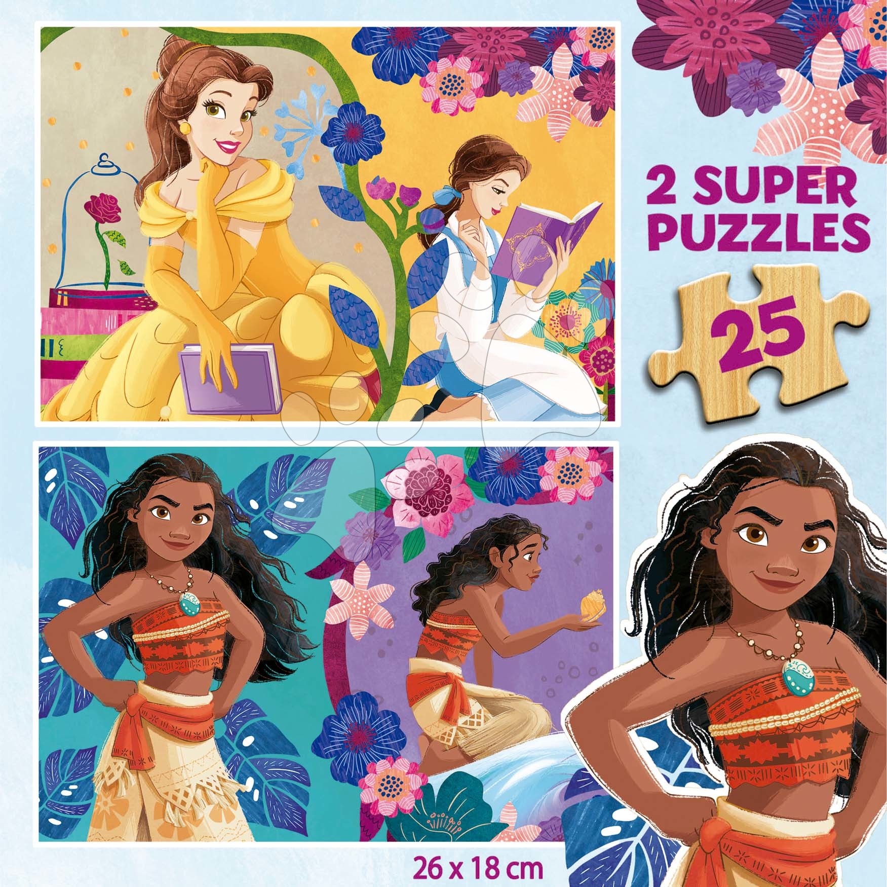 Drevené puzzle Disney Princess Educa 2x25 dielov