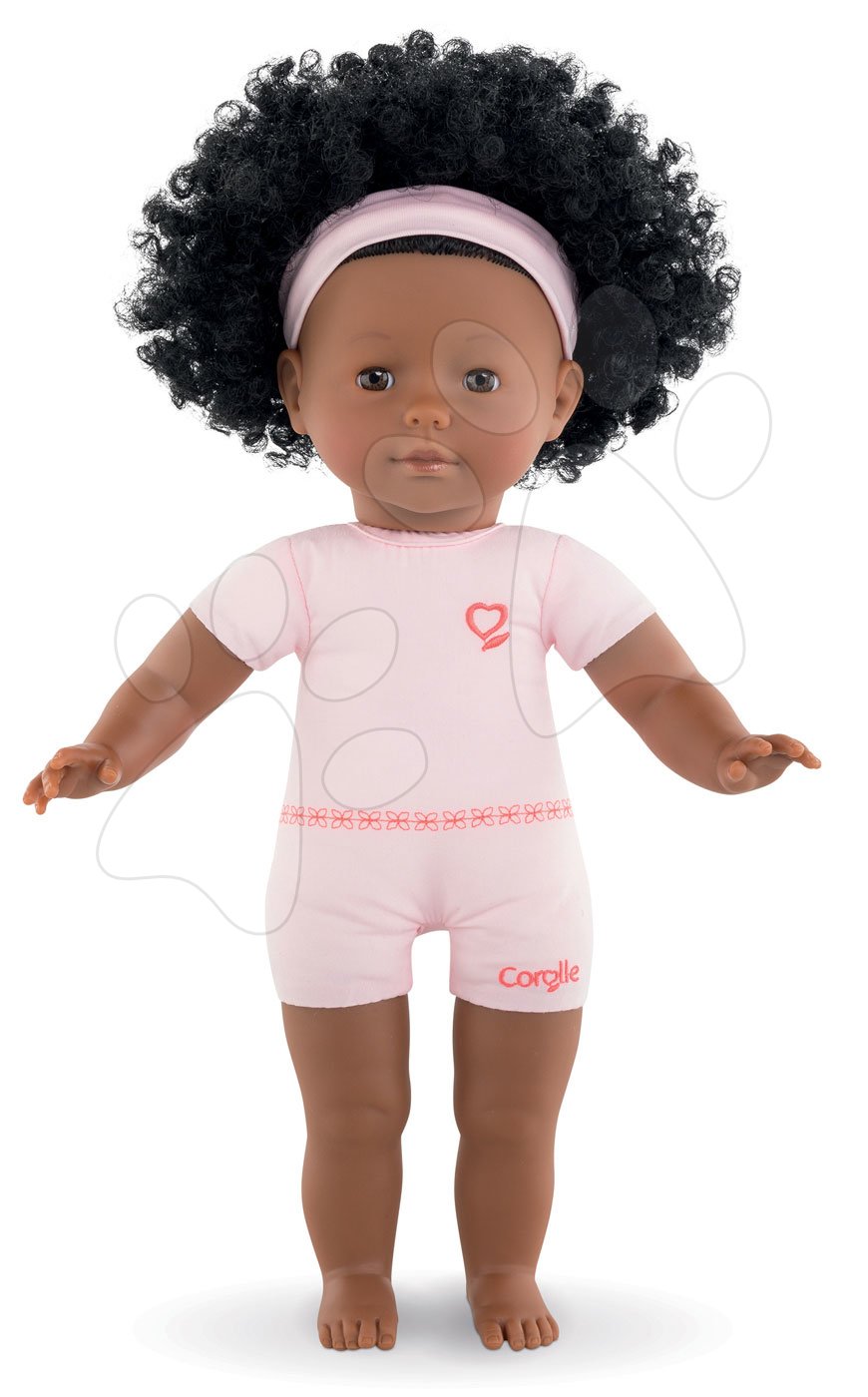 Bábika na obliekanie Pauline Ma Corolle kučeravé čierne vlasy a hnedé klipkajúce oči 36 cm od 4 rokov