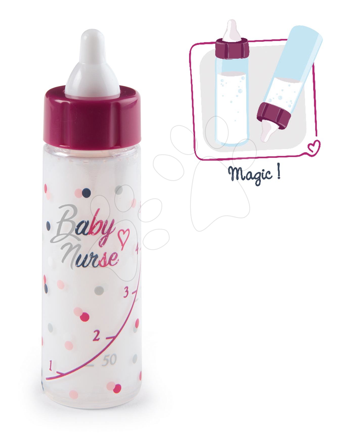 Lahvička s ubývajícím mlékem Violette Baby Nurse Smoby pro panenku od 12 měsíců