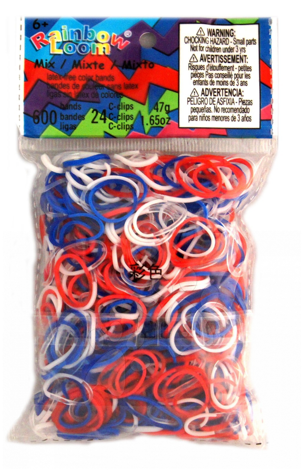 Rainbow Loom originální gumičky pro děti trikolóra mix 600 ks 20721