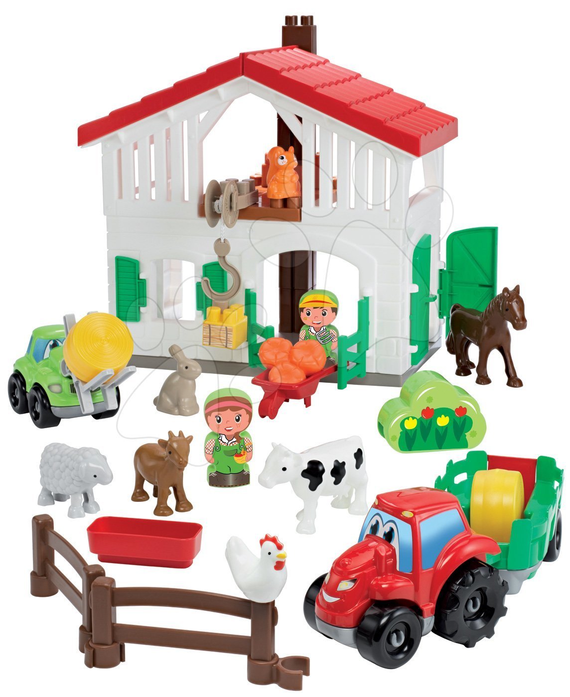 Écoiffier stavebnica farma s traktorom Abrick so 7 zvieratkami a 2 farmármi 3021