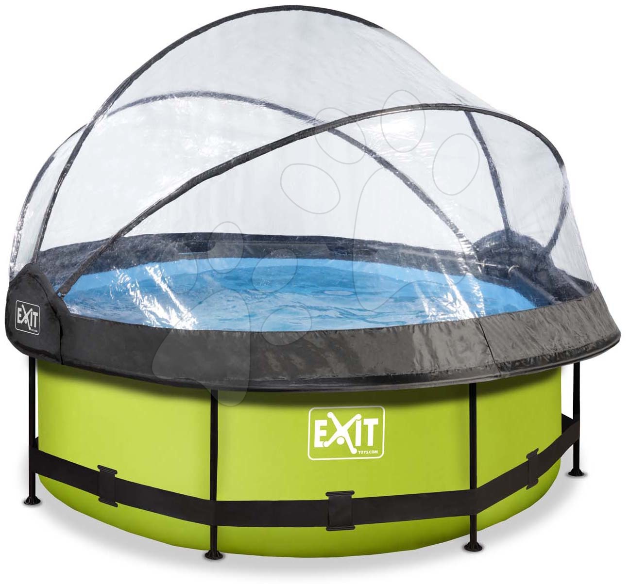 Bazén s krytem a filtrací Lime pool Exit Toys kruhový ocelová konstrukce 244*76 cm zelený od 6 let