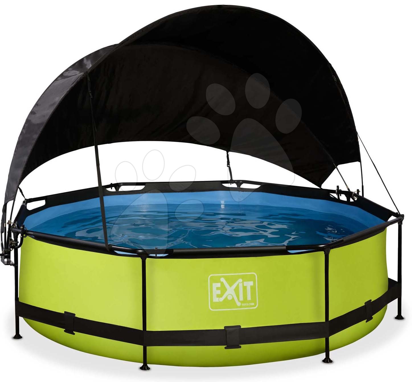 Bazén so strieškou a filtráciou Lime pool Exit Toys kruhový oceľová konštrukcia 300*76 cm zelený od 6 rokov