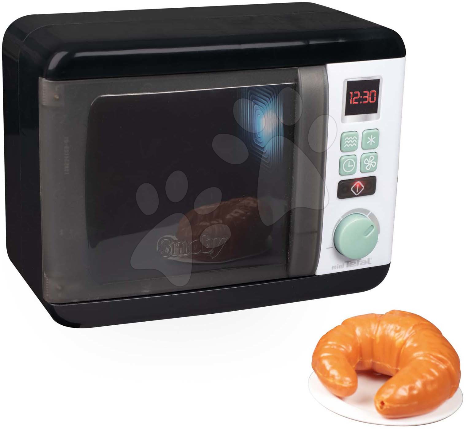 Mikrovlnka so zvukom a svetlom Tefal Electronic Microwave Smoby elektronická s croissantom a “cric-crac” gombíkom šedo-olivová