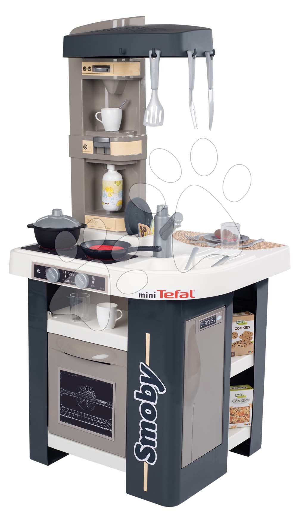 Kuchyňka elektronická Tefal Studio Kitchen 360° Smoby s realistickými zvuky 27 doplňků 100 cm výška