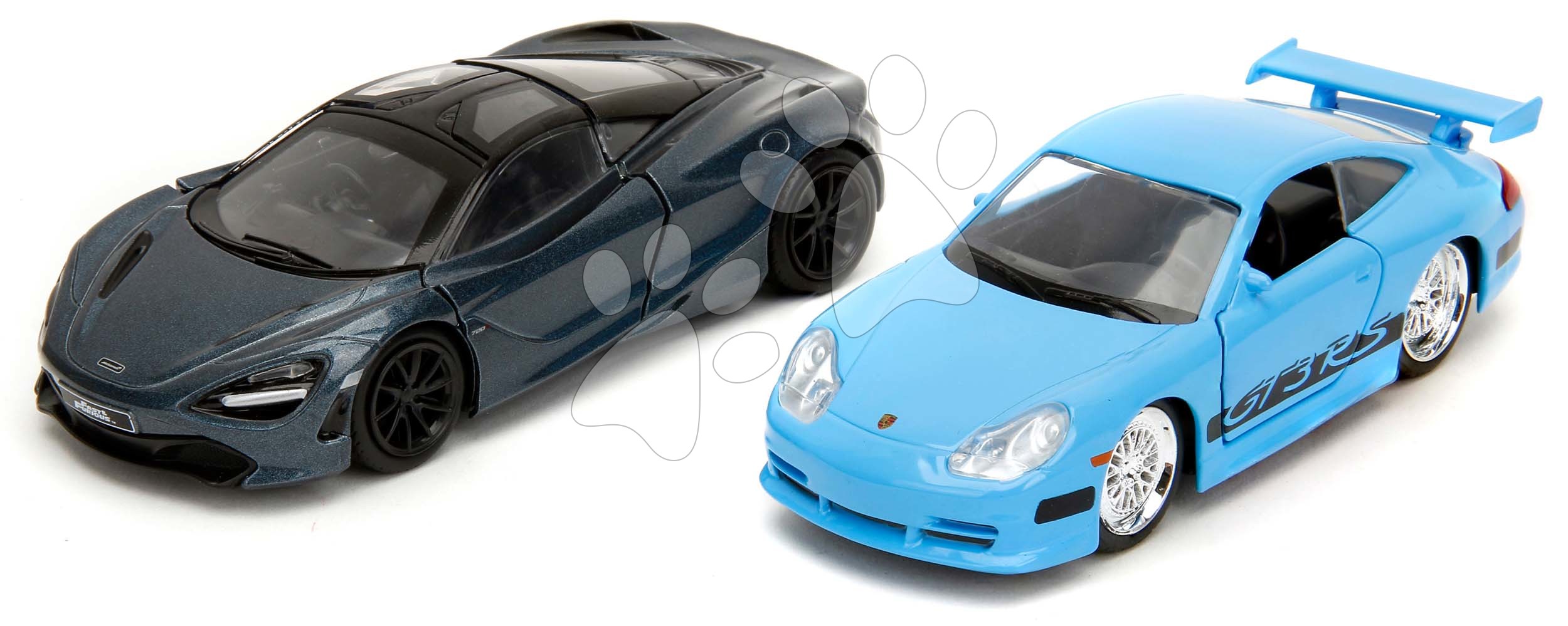 Autíčka Brian Porsche 911 GT3 RS a Shaw´s McLaren 720S Fast & Furious Twin Pack Jada kovové s otvárateľnými dverami dĺžka 13 cm 1:32