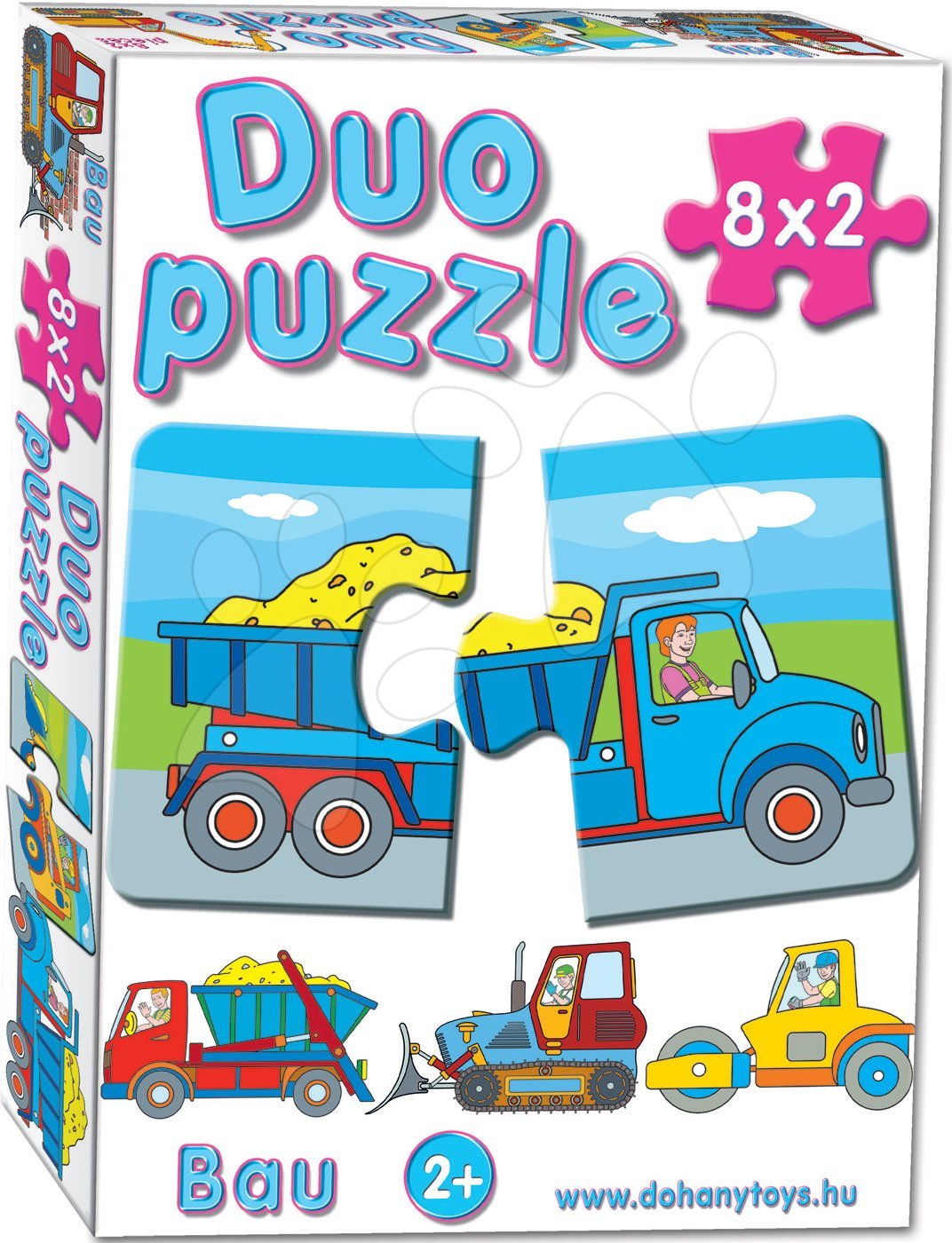 Dohány baby detské puzzle 2-obrázkové 8 obrázkov Duo Pracovné autá 638-4 