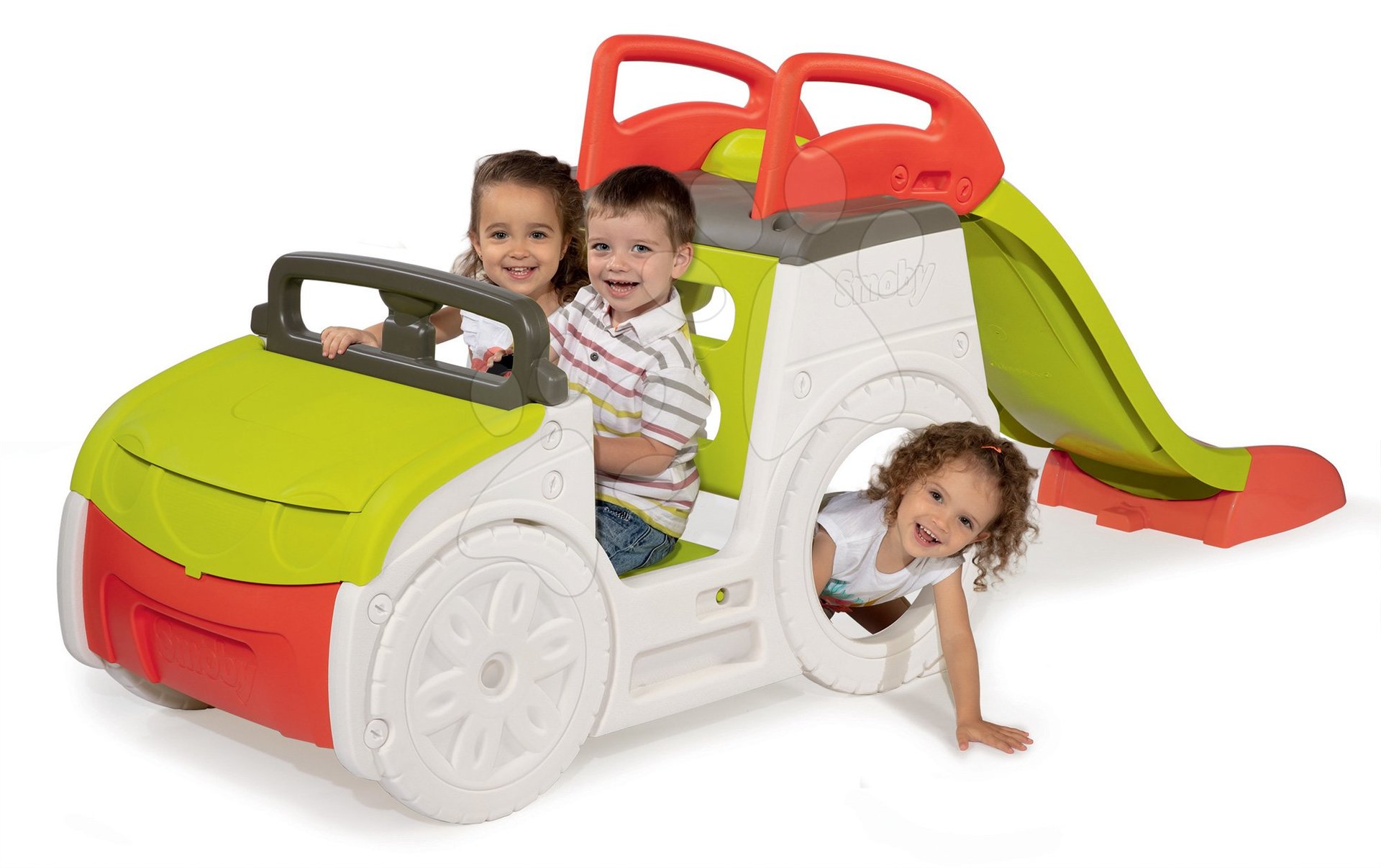 Smoby preliezačka auto Adventure Car so zvukom, pieskoviskom a šmykľavkou s UV filtrom 840205