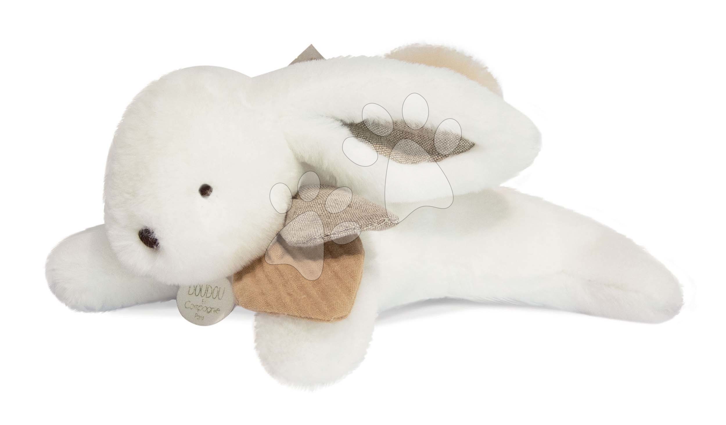 Plyšový zajačik Happy Wild Doudou et Compagnie biely 25 cm v darčekovom balení od 0 mes