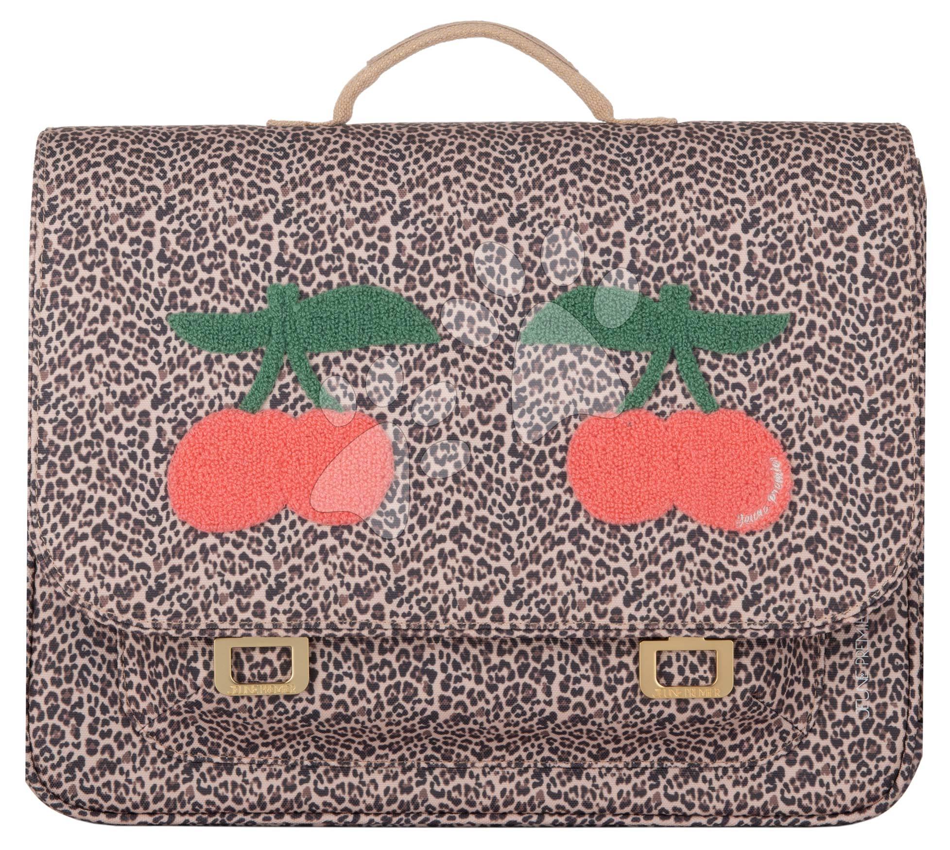 Školská aktovka It Bag Midi Leopard Cherry Jeune Premier ergonomická luxusné prevedenie 30*38 cm