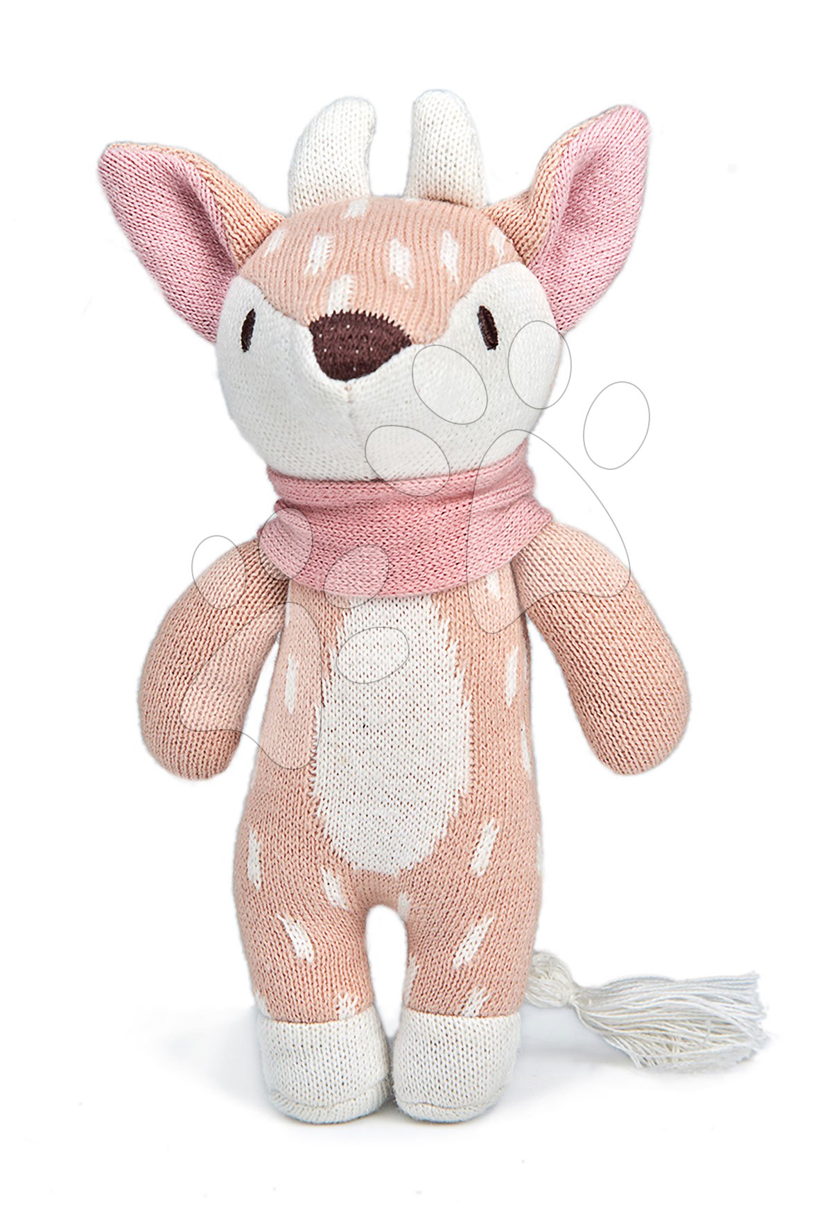 Bábika pletená jeleň Fearne Deer Knitted Baby Doll ThreadBear 18 cm z jemnej a mäkkej bavlny s darčekovým štítkom od 0 mes