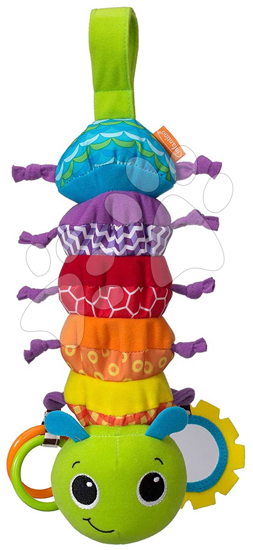 Hrajúca húsenica Hug and Tug Musical Bug Infantino s uspávankou a zrkadielkom od 0 mes