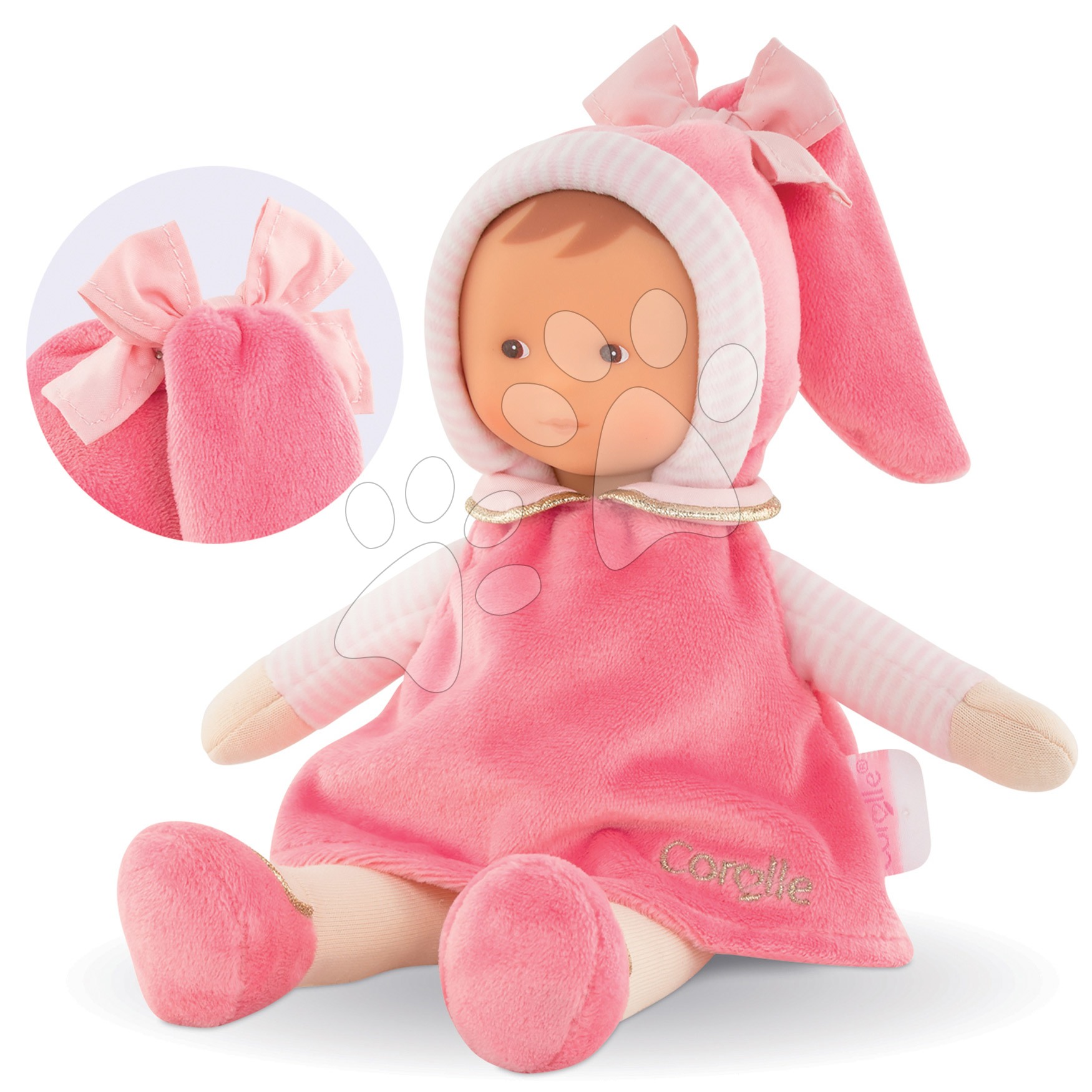 Bábika Miss Pink Sweet Dreams Corolle Mon Doudou ružová s hnedými očami 25 cm od 0 mes