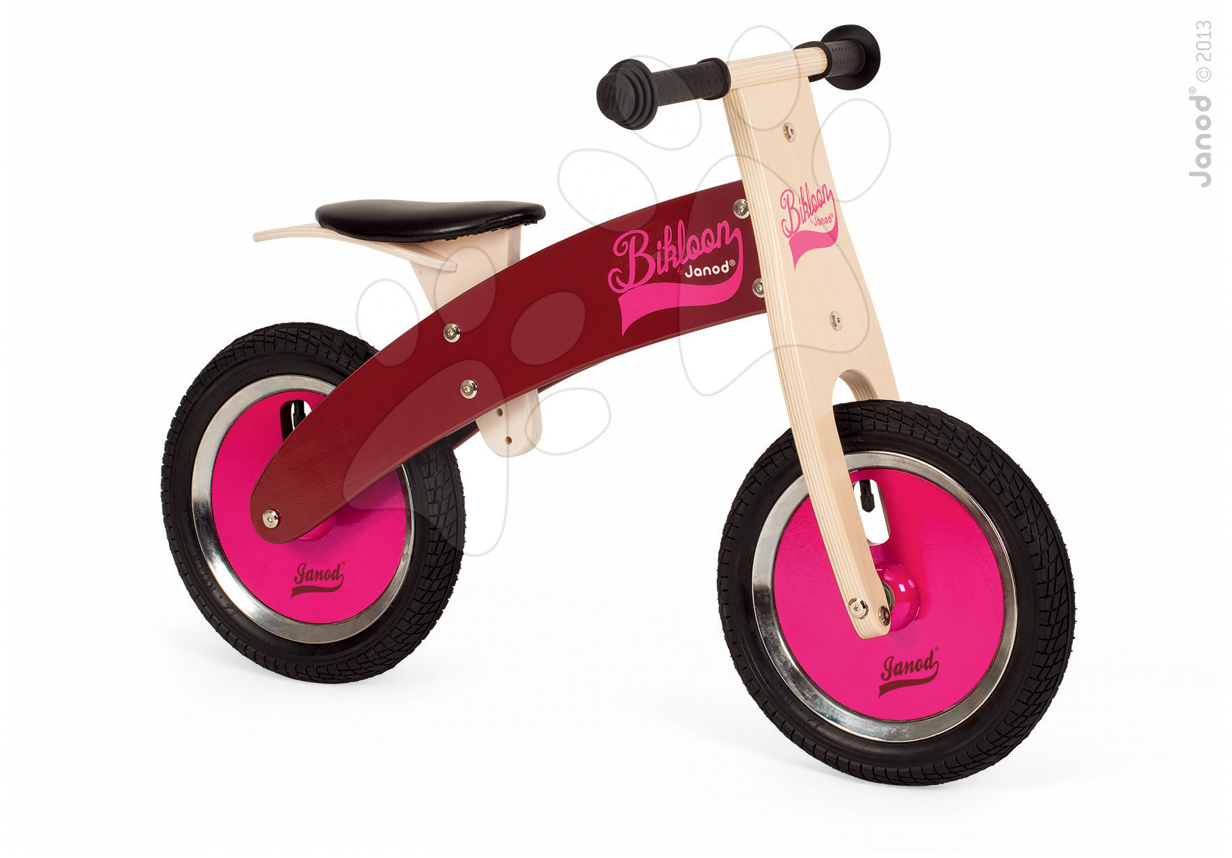 E-shop Janod drevený bicykel Bikloon Pink&Burgundy 03264 ružovo-červený