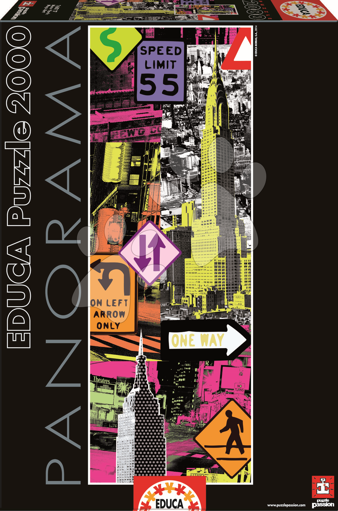 E-shop Educa Puzzle Panorama New York Pop Art 2000 dielikov 16017 farebné