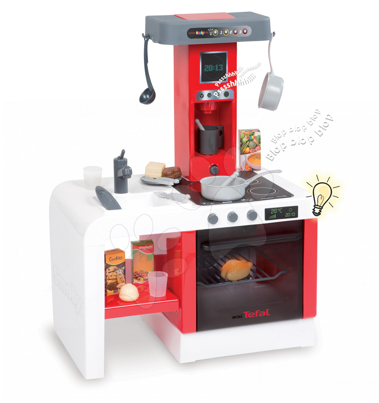 Smoby kuchyňka pro děti Cheftronic Tefal 24114 červeno-bílá