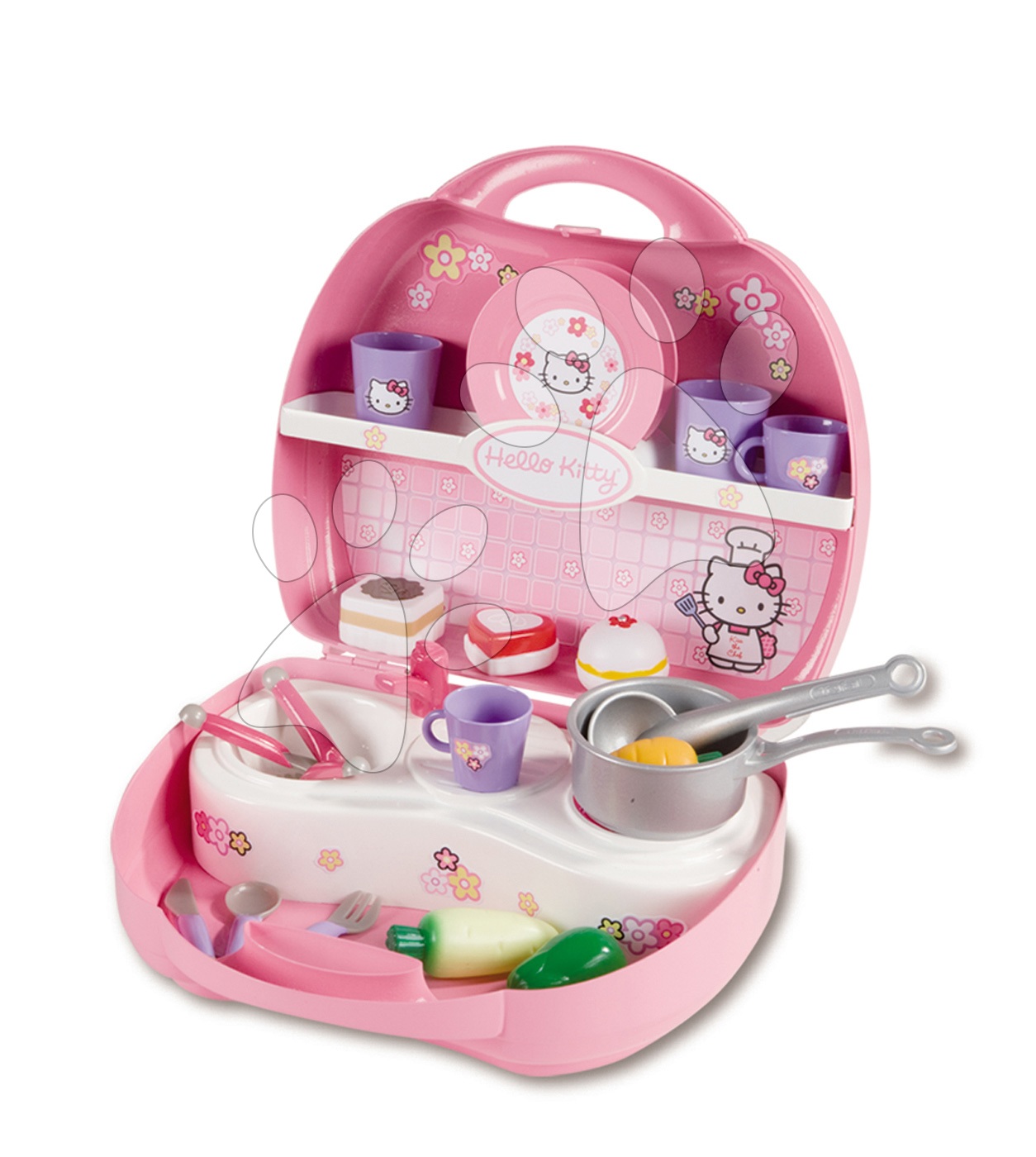 Smoby kuchyňka pro děti Hello Kitty mini v kufříku 24472 světle růžová