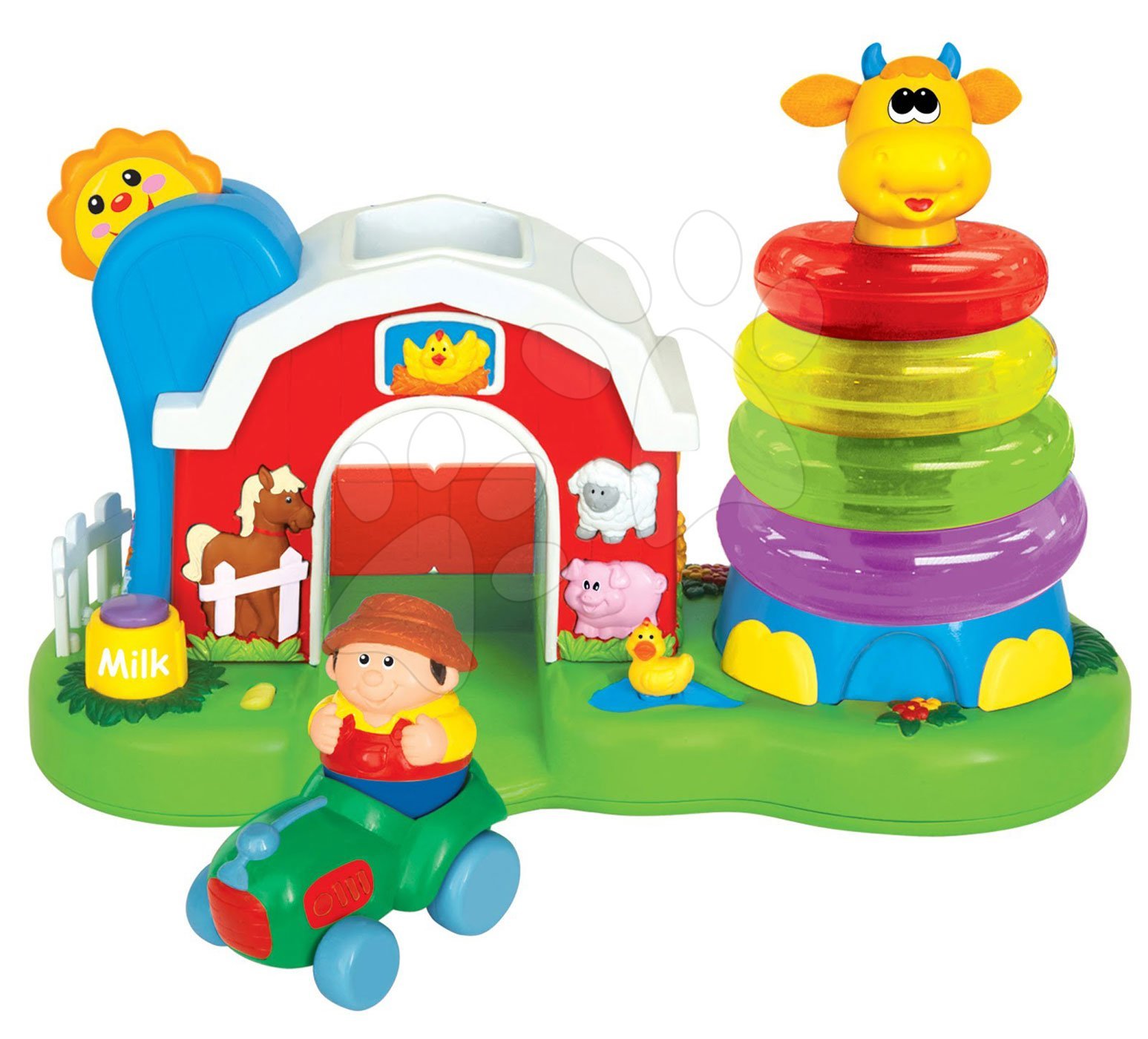 Hračky zvukové - Farma so žirafou a zvieratkami Activity Kiddieland so svetlom a zvukom od 12 mes