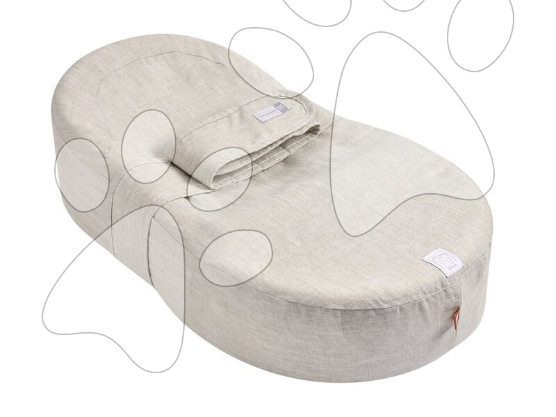 Babafészek Cocoonababy® 10° Natural Linen Red Castle sztreccs lepedővel bézs 0-3 hónapos babáknak