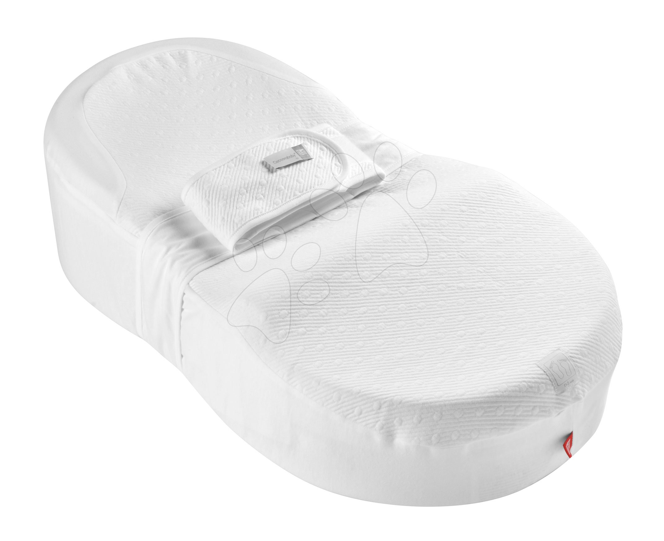 Babafészek Cocoonababy® Red Castle Cotton Bubbles 0-4 hó korosztálynak fehér pamutból (kiegészítőkkel)