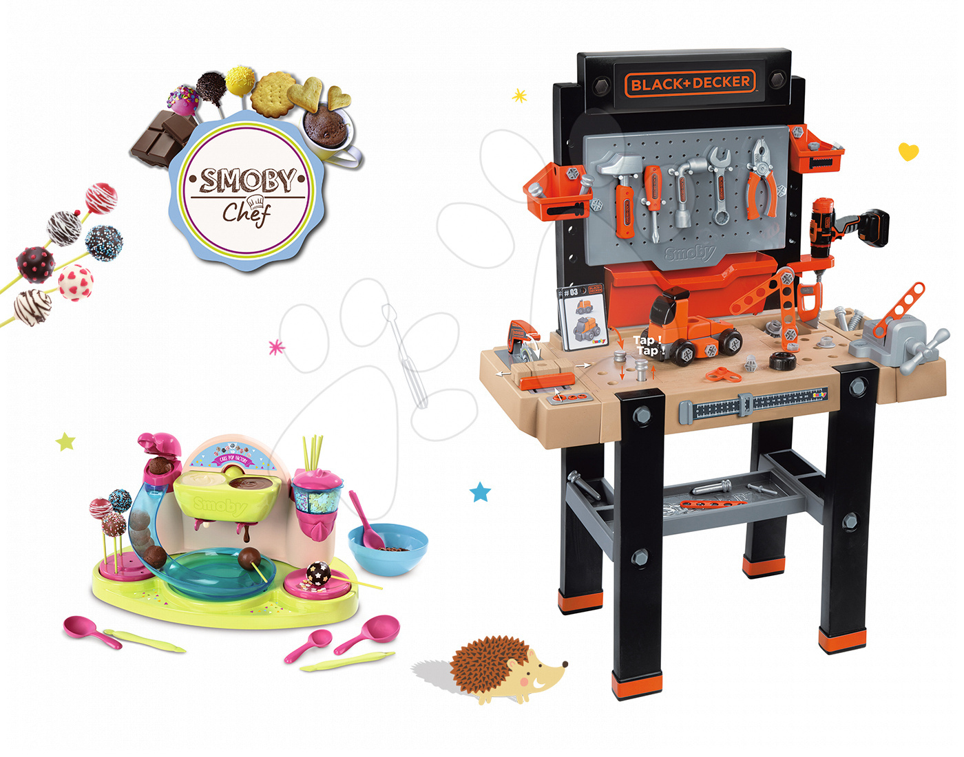 Smoby set dielňa Black+Decker a hravá kuchárka Cukráreň 360702-11