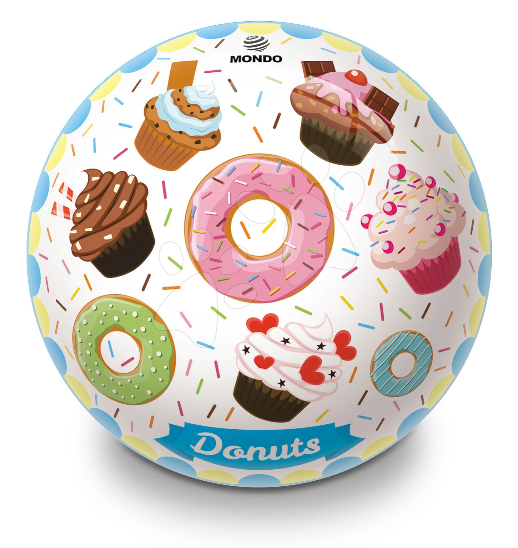 Pohádkové míče - Gumový pohádkový míč Donuts a Ice Cream Mondo 23 cm