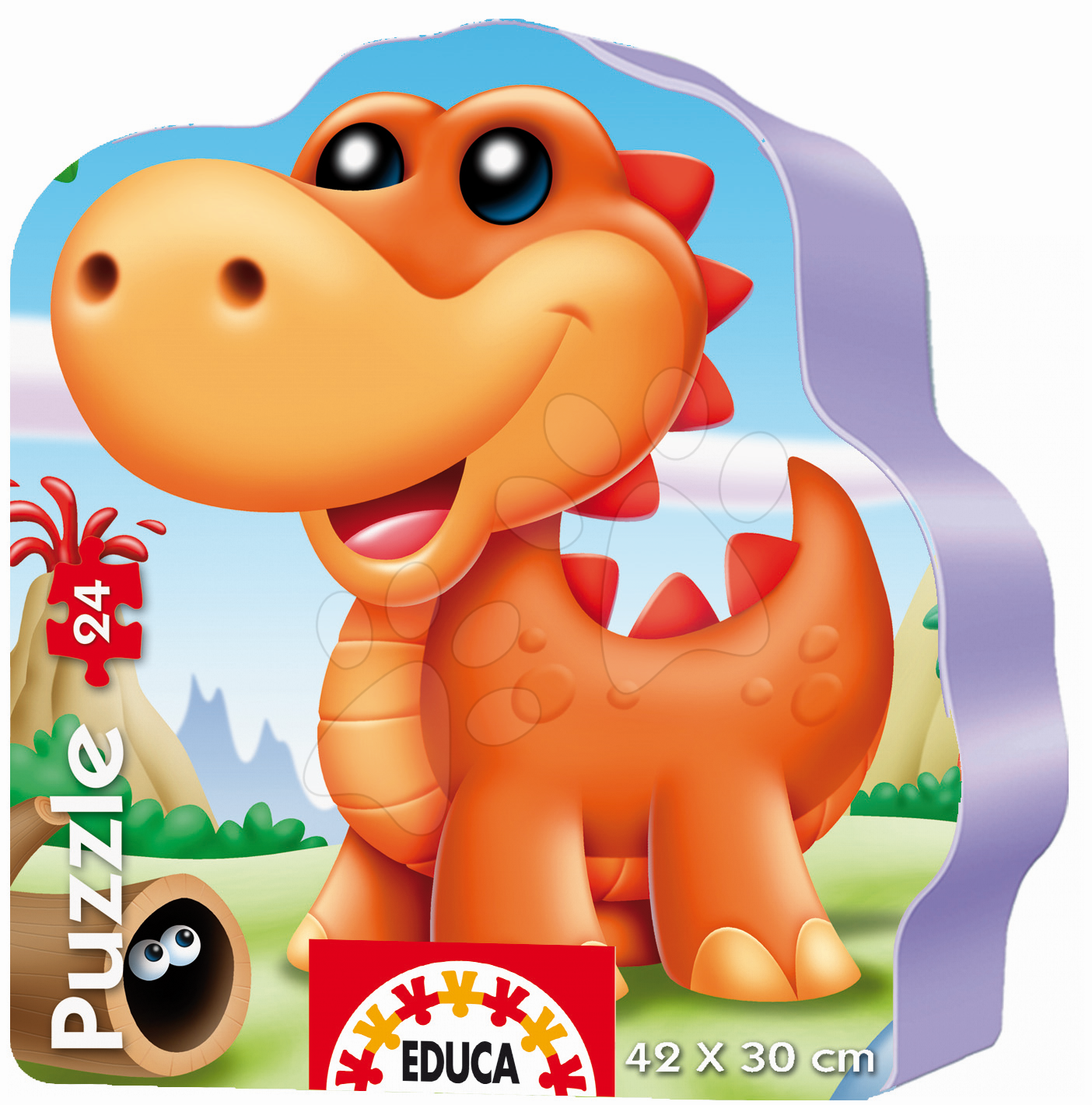 Detské puzzle do 100 dielov - Baby puzzle silueta Dinosaurus Educa 24 dielov