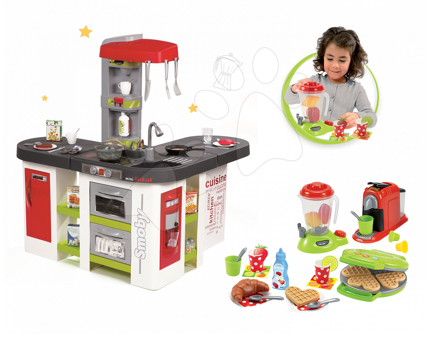 Smoby detská elektronická kuchynka Tefal Studio XXL a vaflovač s mixérom 311018-11