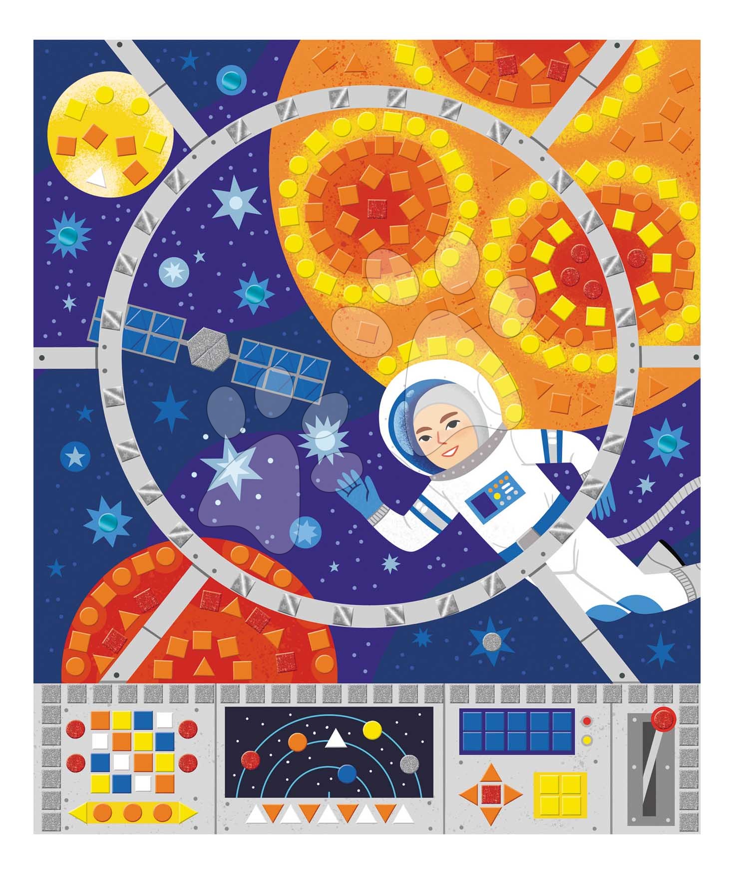 Maxi kreatívna sada Mozaika Vesmír Mosaic Space Atelier Janod 14 listov od 7 rokov J07855