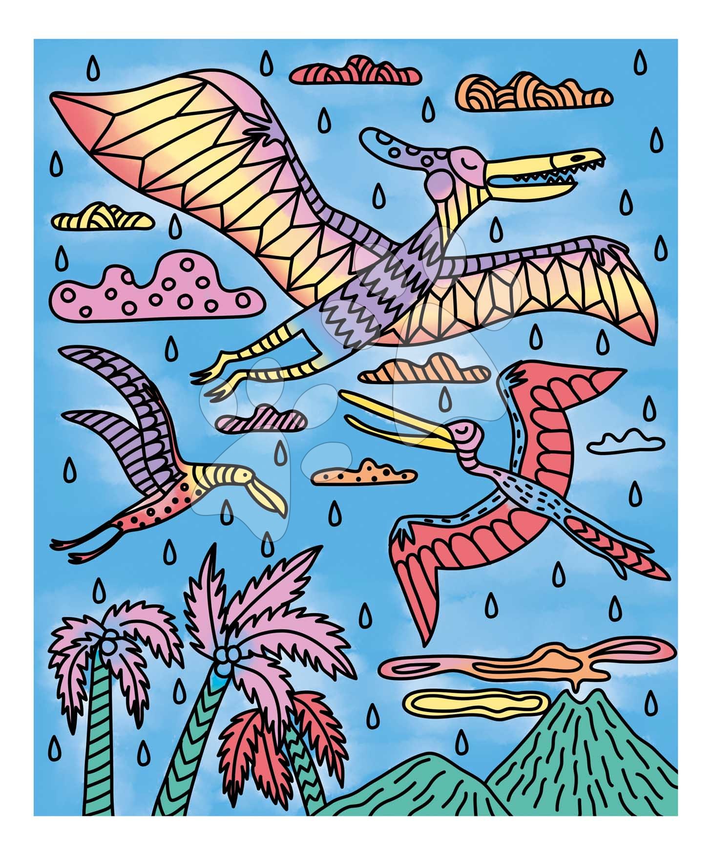 Maxi kreatívna sada Maľovanie Dinosaurus Magic Painting Dinosaur Atelier Janod 6 magických malieb od 6 rokov J07873
