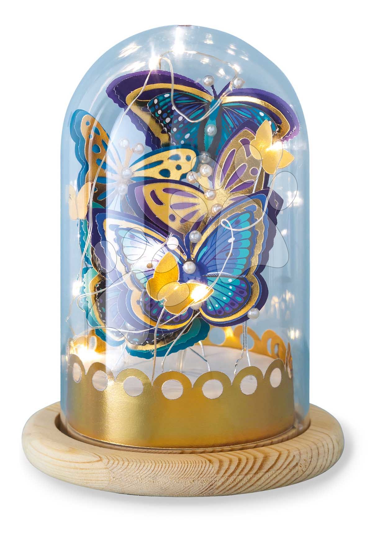 Kreatívna sada na výrobu dekorácie Svietiace motýle Illuminated Butterfly Bell Jar Atelier Janod 10-dielna od 8 rokov J07878