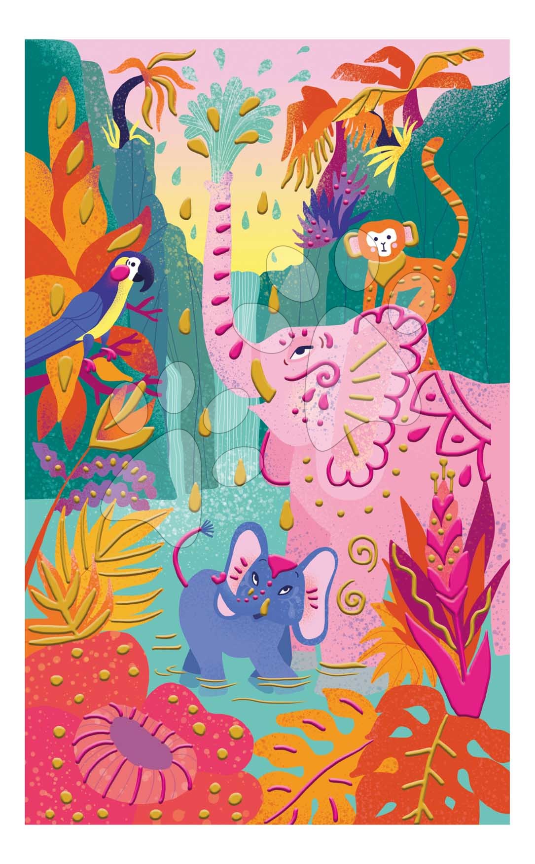 Midi kreatívna sada 3D maľovanie Džungľa 3D Painting Jungle Atelier Janod 3 obrázky a 2 farby od 7 rokov J07950