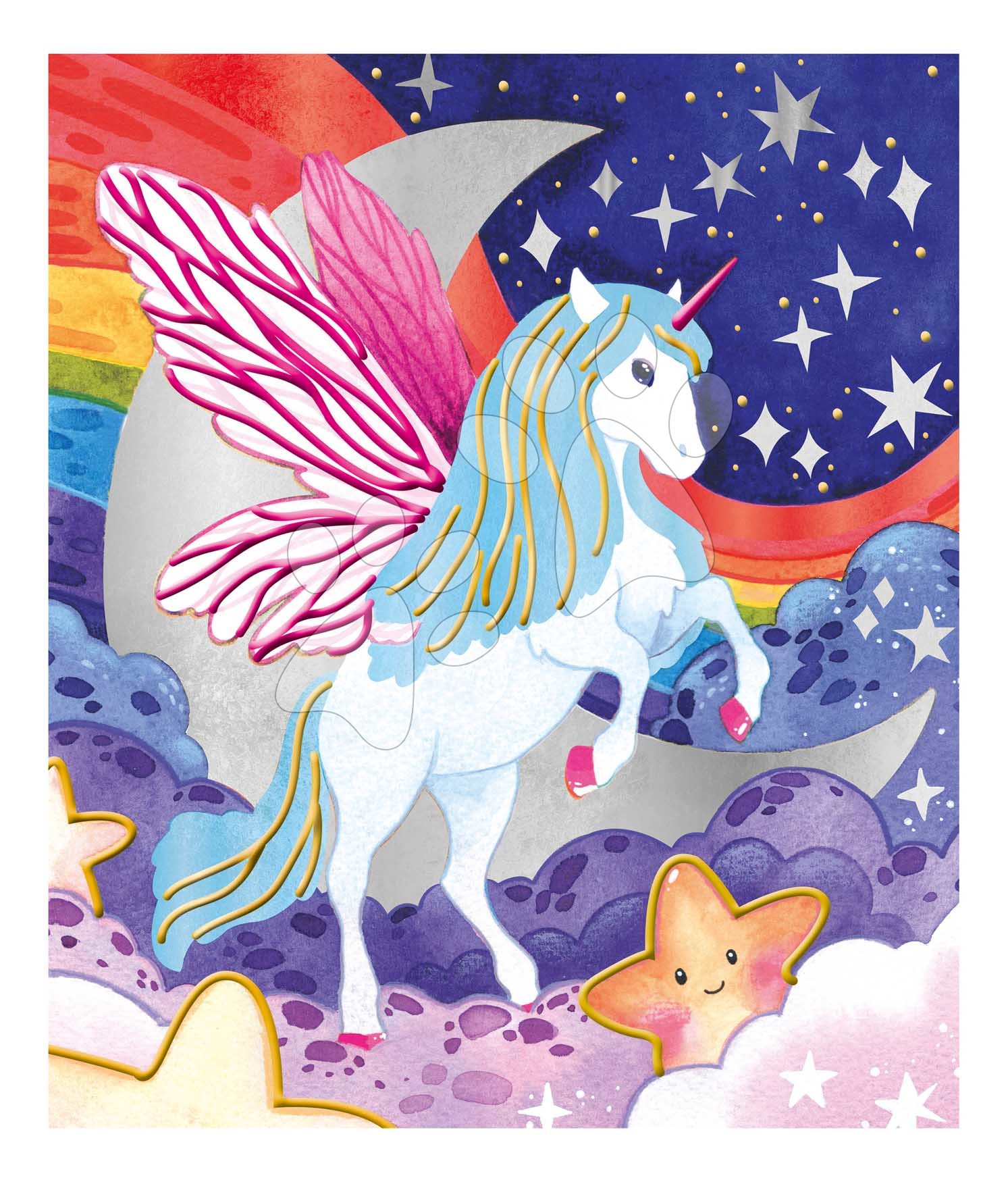 Maxi kreatívna sada 3D maľovanie Jednorožce Pearlescent and 3D Painting Unicorns Atelier Janod 4 obrázky a 2 farby od 7 rokov J07951