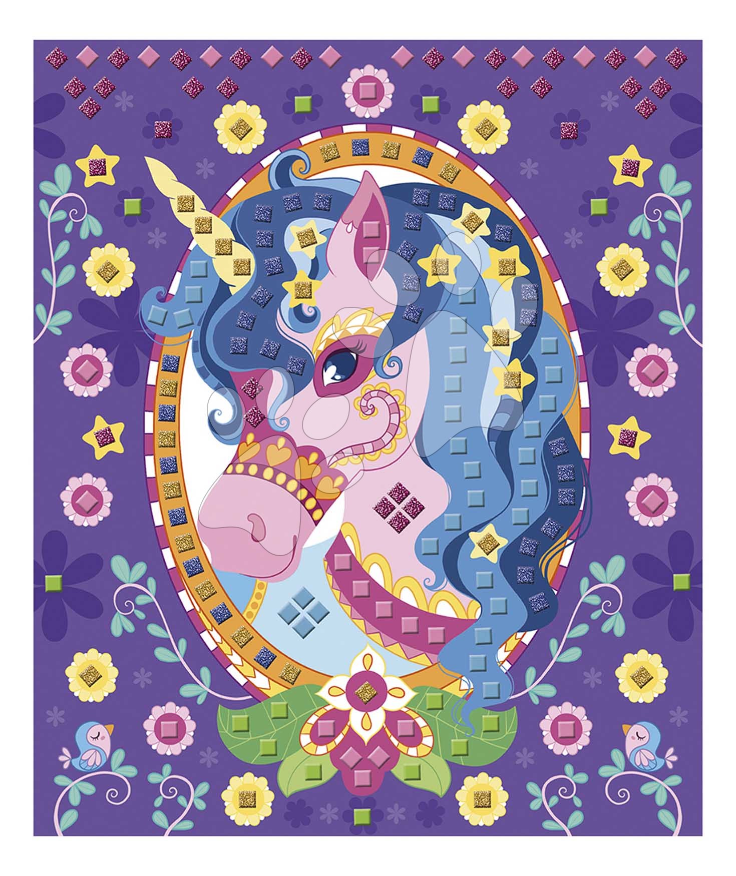 Mini kreatívna sada Mozaika Jednorožec Mosaics Ponies and Unicorns Atelier Janod 6 listov od 5 rokov J07957
