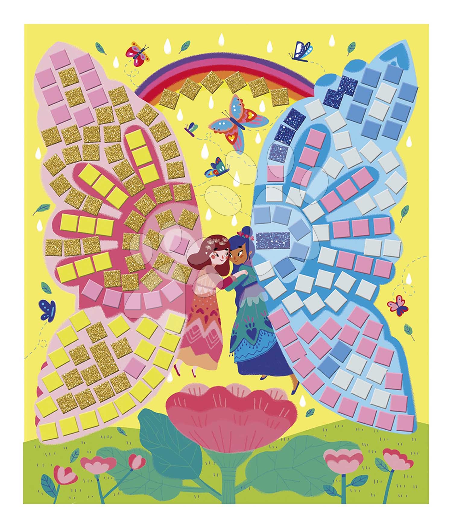 Maxi kreatívna sada Mozaika Víly Mosaics Fairies Atelier Janod 8 listov od 5 rokov J07960