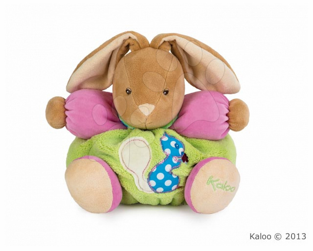 Kaloo plyšový králíček Colors-Chubby Rabbit Squirrel s chrastítkem 963252 zelený