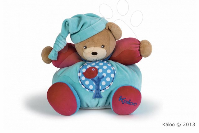 Kaloo plüss maci Colors-Chubby Bear Apple Tree csörgővel 963251 kék-piros