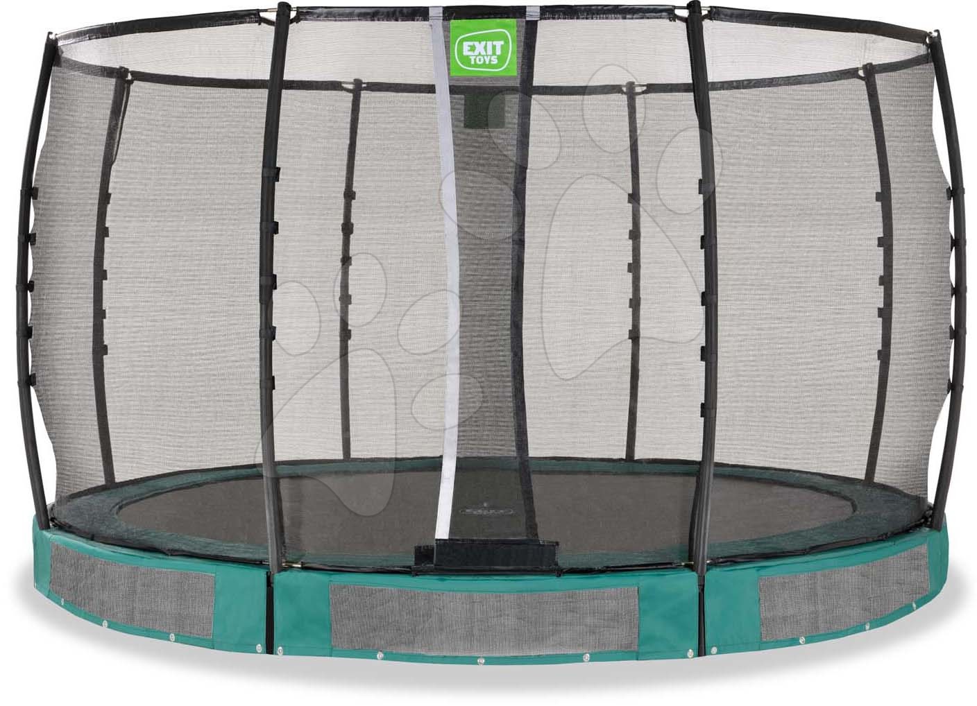 Trampolíny zemné - Trampolína s ochrannou sieťou Allure Premium ground Exit Toys prízemná priemer 366 cm zelená