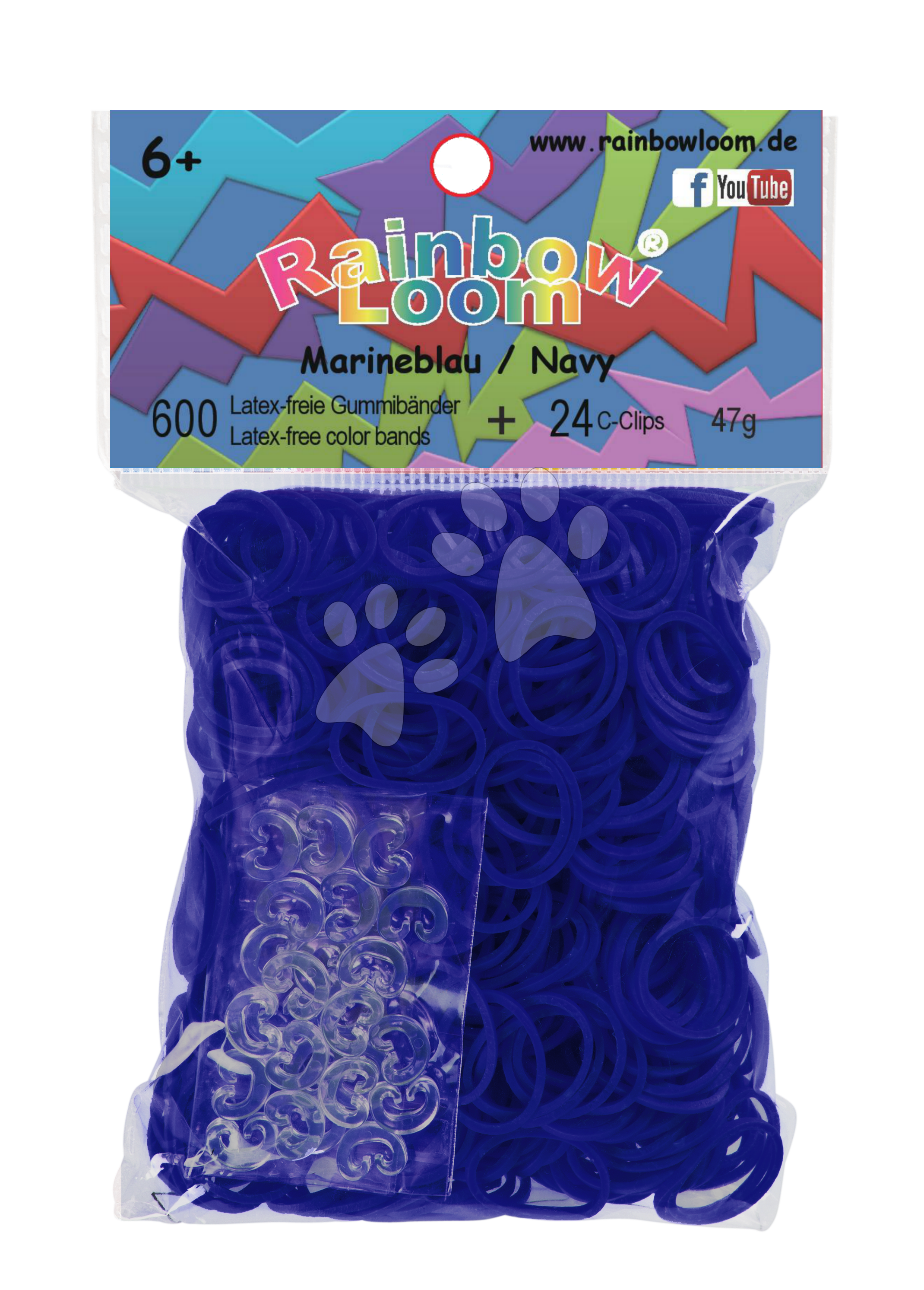 E-shop Rainbow Loom detské transparentné gumičky 22130 modré