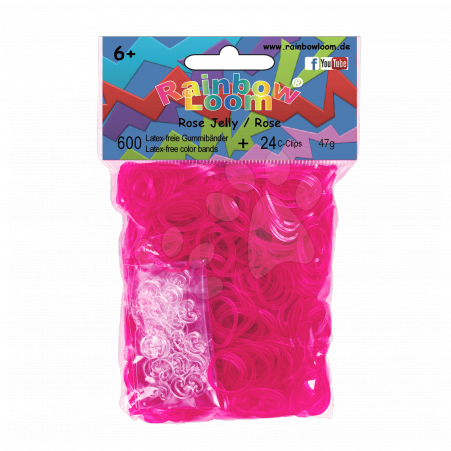 Rainbow Loom áttetsző gumik 20914 rózsaszín