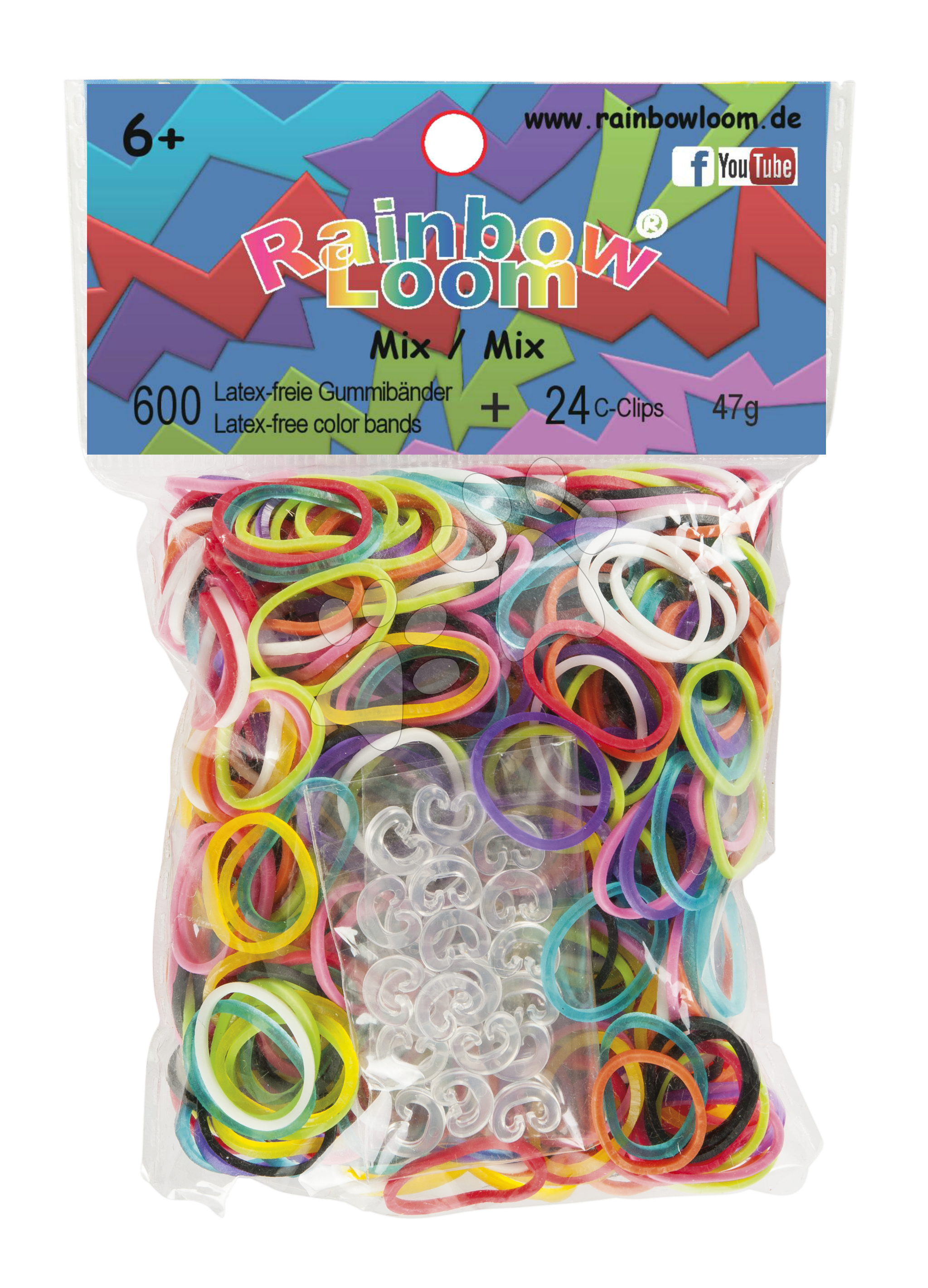 Rainbow Loom gumičky mix - Rainbow Loom originálne gumičky mix farieb 600 kusov od 6 rokov
