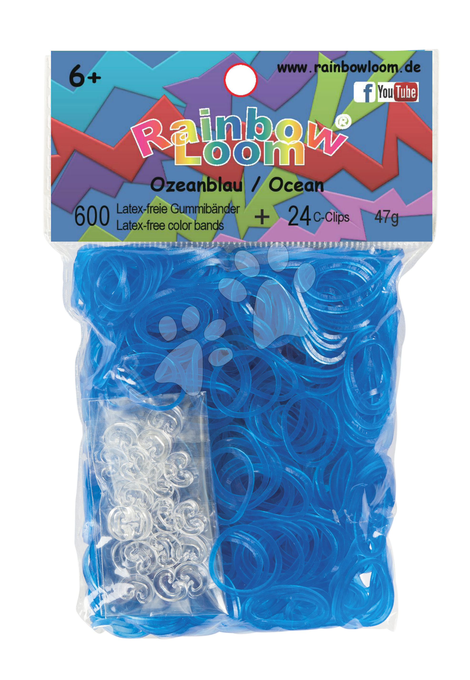 Rainbow Loom gyerek áttetsző gumik 22093 világoskék