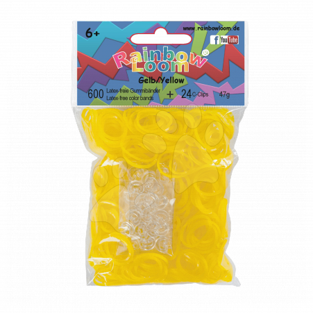 Rainbow Loom gumičky plné - Rainbow Loom originálne gumičky 600 kusov žlté od 6 rokov
